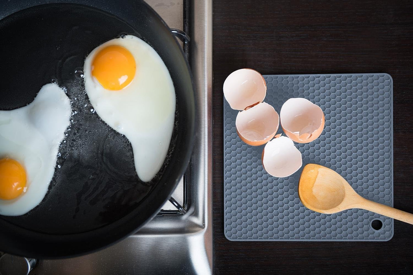 Silicone Trivet Mats - Pot Holders - Drying Mat Our Potholders Kitchen Tools Is Heat Resistant to 440°F, Non-Slip Durable Flexible Easy to Wash and Dry and Contains 4 Pcs by .