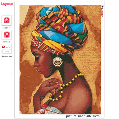 5D Diamond Painting African Woman Handmade Gift Embroidery Portrait Farmhouse Home Decor Home Decor