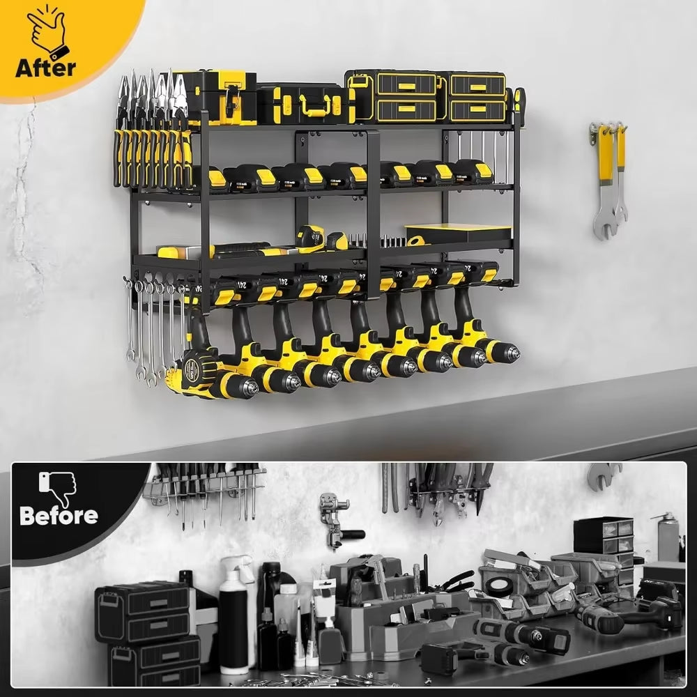 Kit Tools Organizer Power Tool Organizer Wall Mount Utility Racks Suitable for Workshop Extended Large Heavy Duty Drill Holder