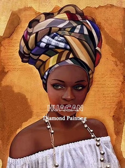 5D Diamond Painting African Woman Handmade Gift Embroidery Portrait Farmhouse Home Decor Home Decor