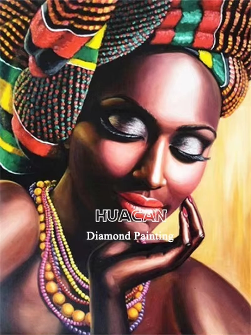 5D Diamond Painting African Woman Handmade Gift Embroidery Portrait Farmhouse Home Decor Home Decor