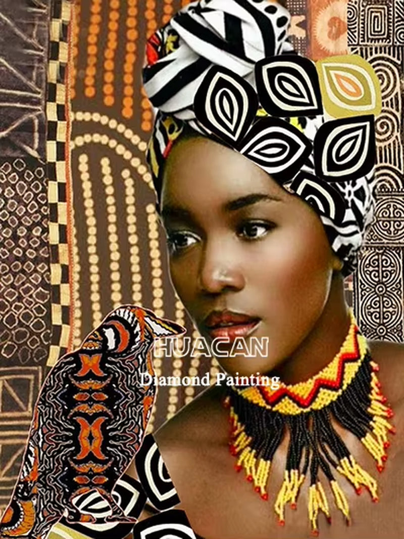 5D Diamond Painting African Woman Handmade Gift Embroidery Portrait Farmhouse Home Decor Home Decor