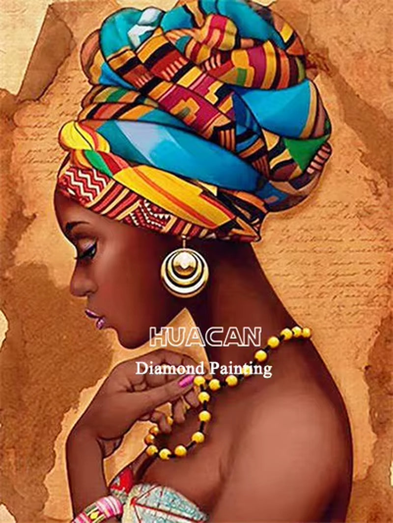 5D Diamond Painting African Woman Handmade Gift Embroidery Portrait Farmhouse Home Decor Home Decor