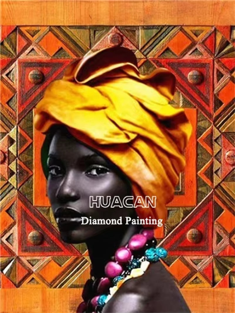 5D Diamond Painting African Woman Handmade Gift Embroidery Portrait Farmhouse Home Decor Home Decor