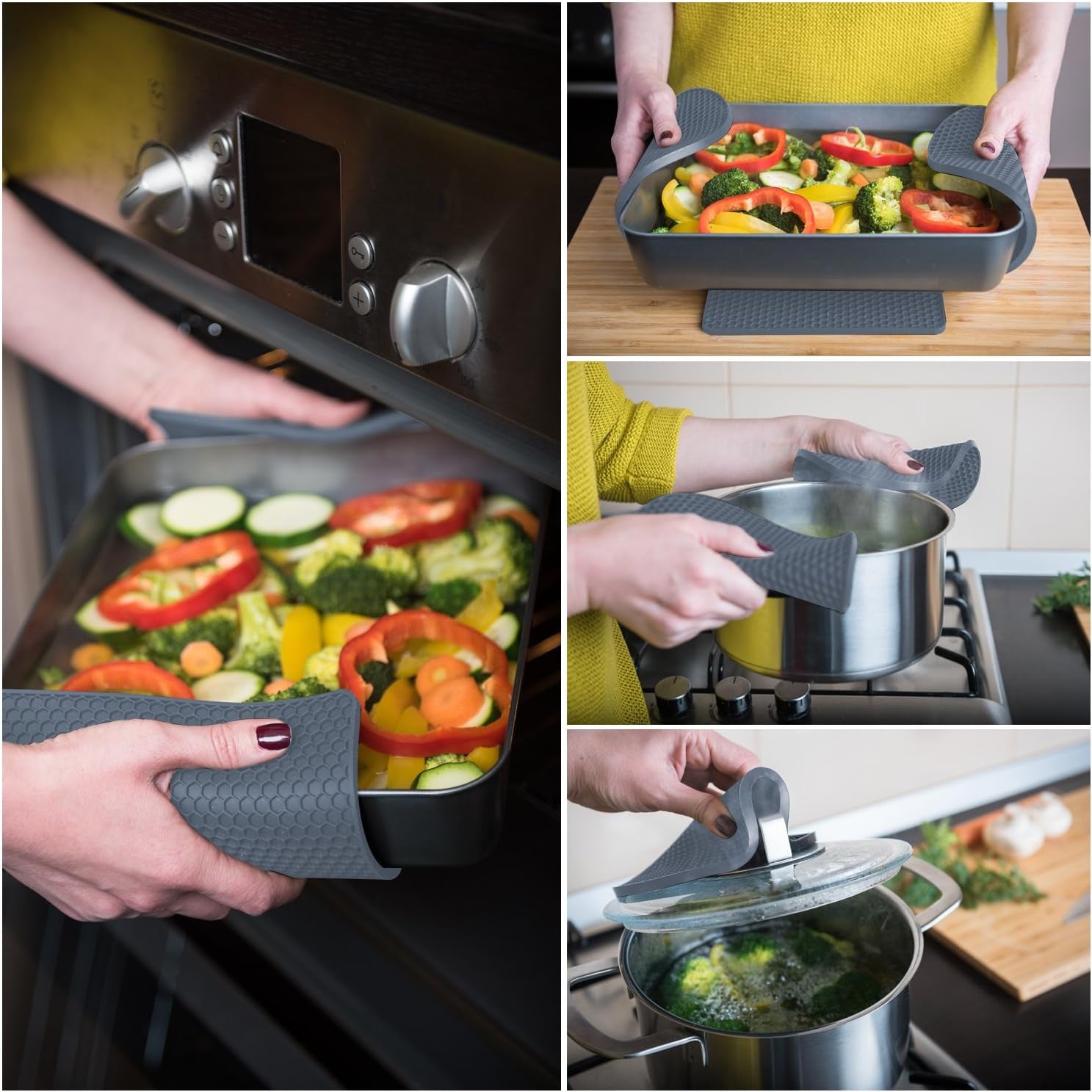 Silicone Trivet Mats - Pot Holders - Drying Mat Our Potholders Kitchen Tools Is Heat Resistant to 440°F, Non-Slip Durable Flexible Easy to Wash and Dry and Contains 4 Pcs by .